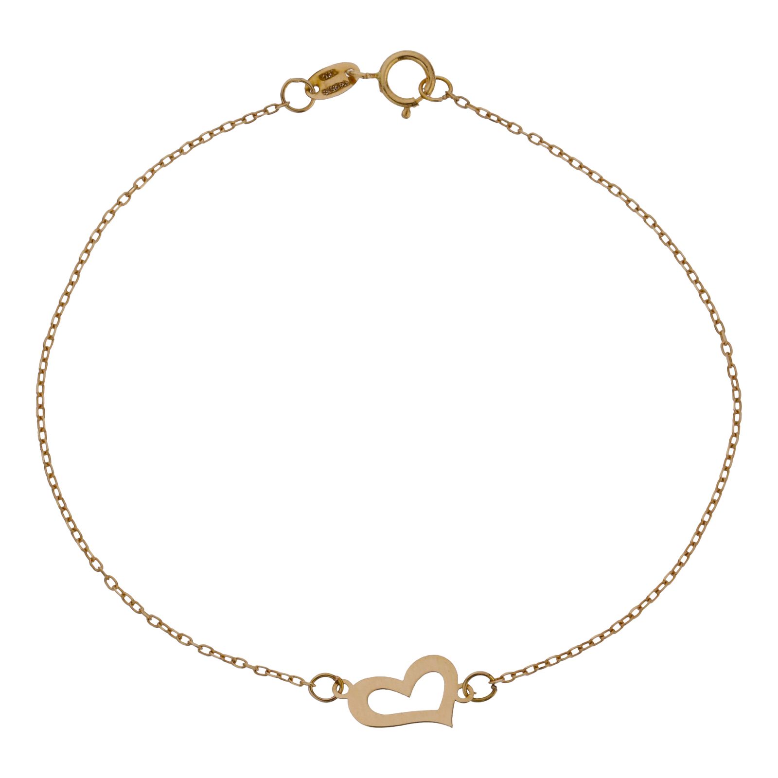 دستبند طلا 18 عیار زنانه مایا ماهک مدل MB1634 طرح قلب -  - 1