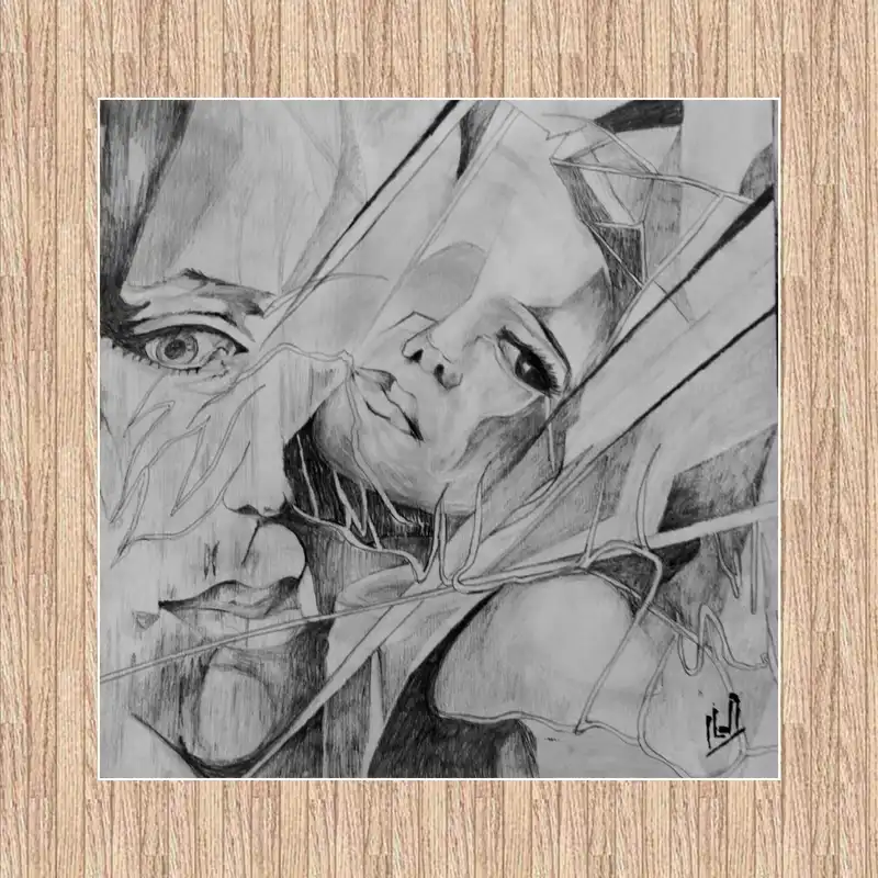 نقاشی سیاه قلم مدل زیبایی