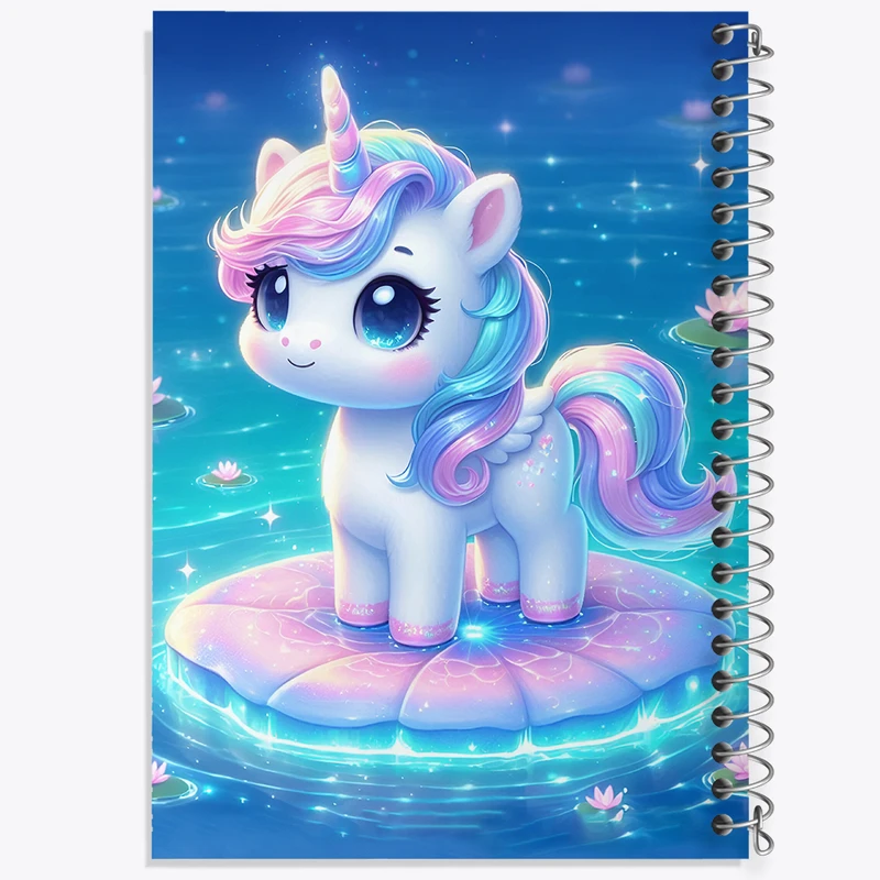 دفتر شطرنجی 50 برگ خندالو طرح اسب تک شاخ کیوت کد F5348