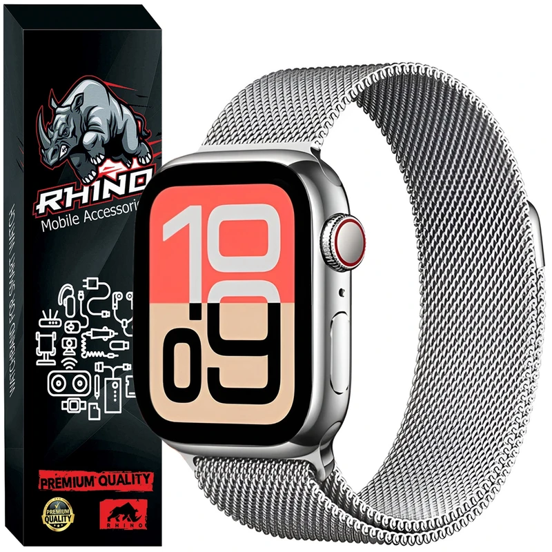 بند راینو مدل Milanese مناسب برای اپل واچ سایز 40 میلی متری سری SE 1 / SE 2 / SE 3