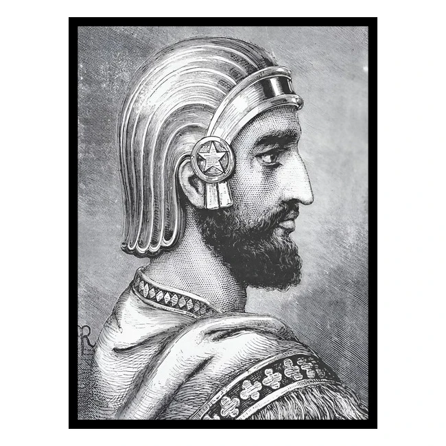 تابلو نوری بکلیت طرح دکوری باستانی تاریخی ایران کوروش مدل B-bu6483 فریم مشکی