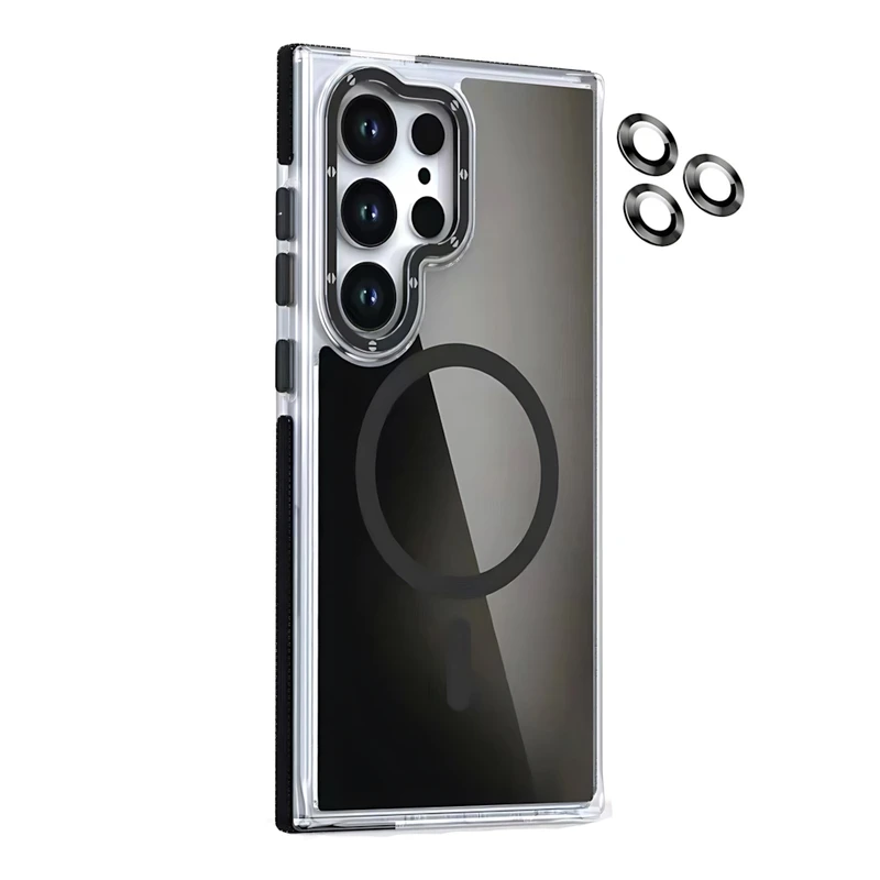 کاور مدل AuroraFlux مناسب برای گوشی موبایل سامسونگ Galaxy S23 Ultra به همراه محافظ لنز