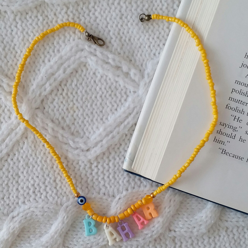 گردنبند دخترانه مدل تابستانی اسم بهار کد G238