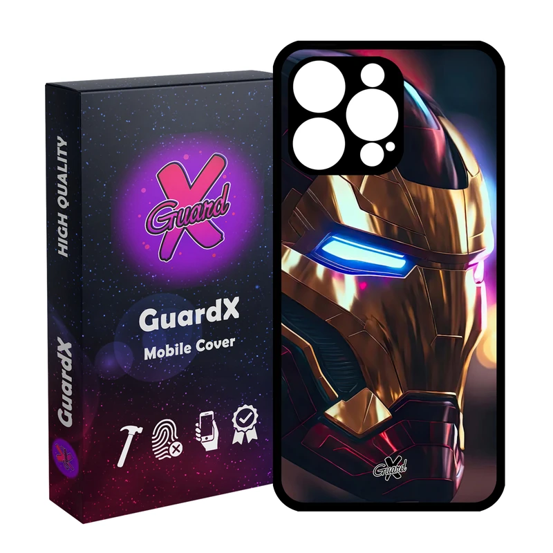 کاور گارد ایکس طرح Iron Man مدل Glass10604 مناسب برای گوشی موبایل اپل iPhone 15 Pro Max