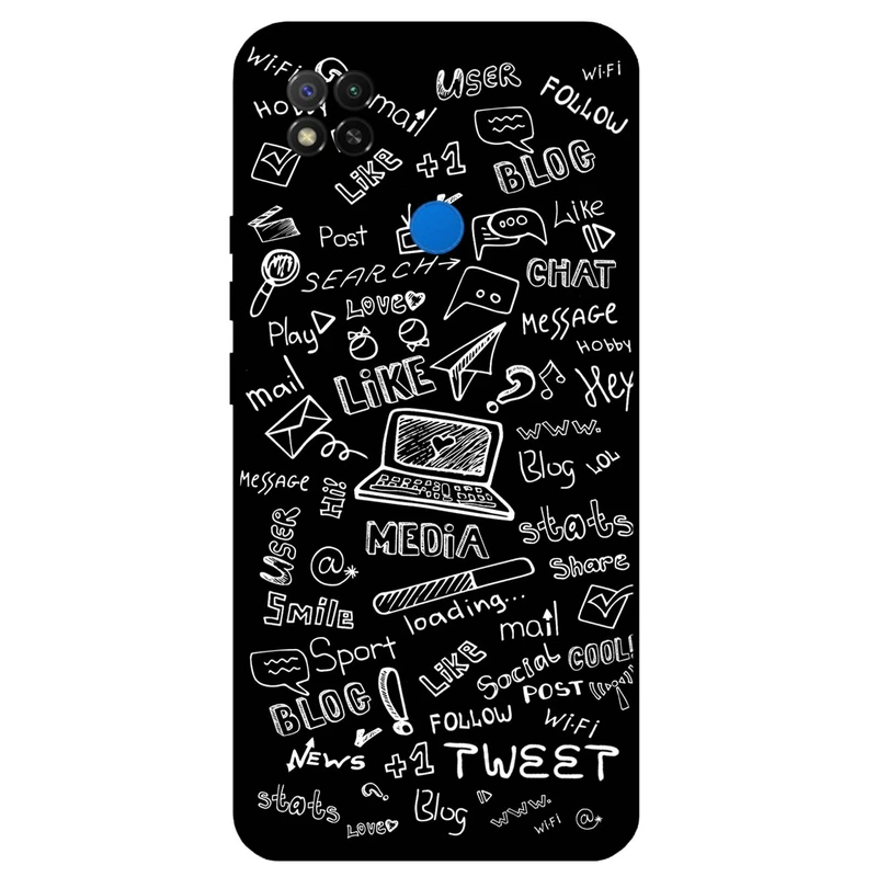 کاور مگافون طرح رسانه های اجتماعی مدل 1898 مناسب برای گوشی موبایل شیائومی Redmi 9 Active