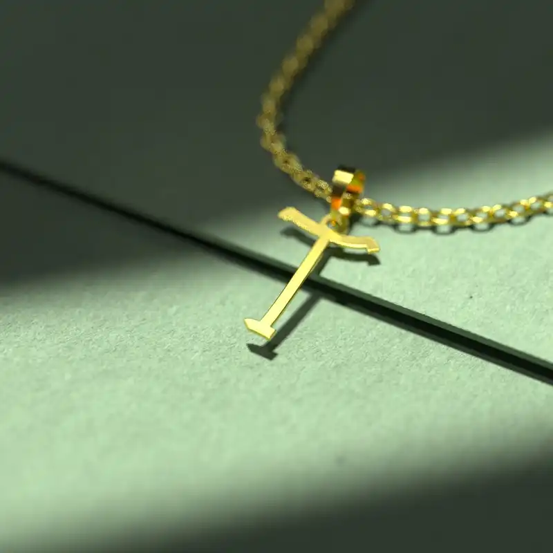 گردنبند طلا 18 عیار زنانه مدوپد مدل حرف T کد H3-1-1436