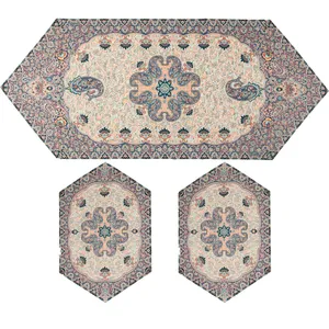 ست سه تکه ترمه رضایی یزد طرح خورشید کد 2101111217000