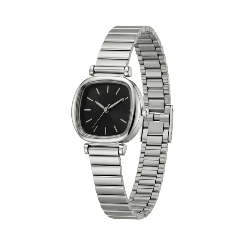 ساعت مچی عقربه‌ای کوارتز زنانه مدل مینیمال بند کرکره ای کد 008