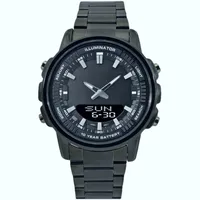 ساعت مچی عقربه‌ای کوارتز مردانه مدل پمپی دوزمانه کد 01