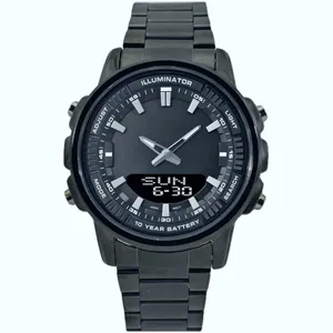 ساعت مچی عقربه‌ای کوارتز مردانه مدل پمپی دوزمانه کد 01