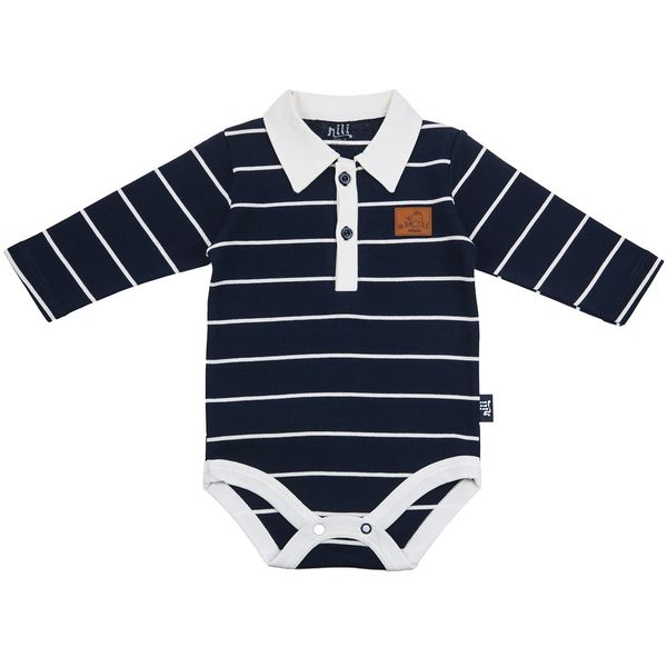 زیر دکمه دار آستین بلند نیلی مدل Navy Blue Stripes زیر دکمه دار آستین بلند نیلی مدل Navy Blue Stripes