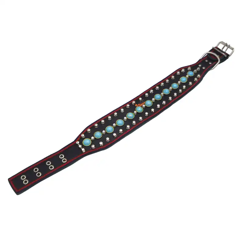 قلاده گردنی سگ سامکو مدل نگین دار عقیقی کد YP-NEGINDAR-AGHIGHI-70CM