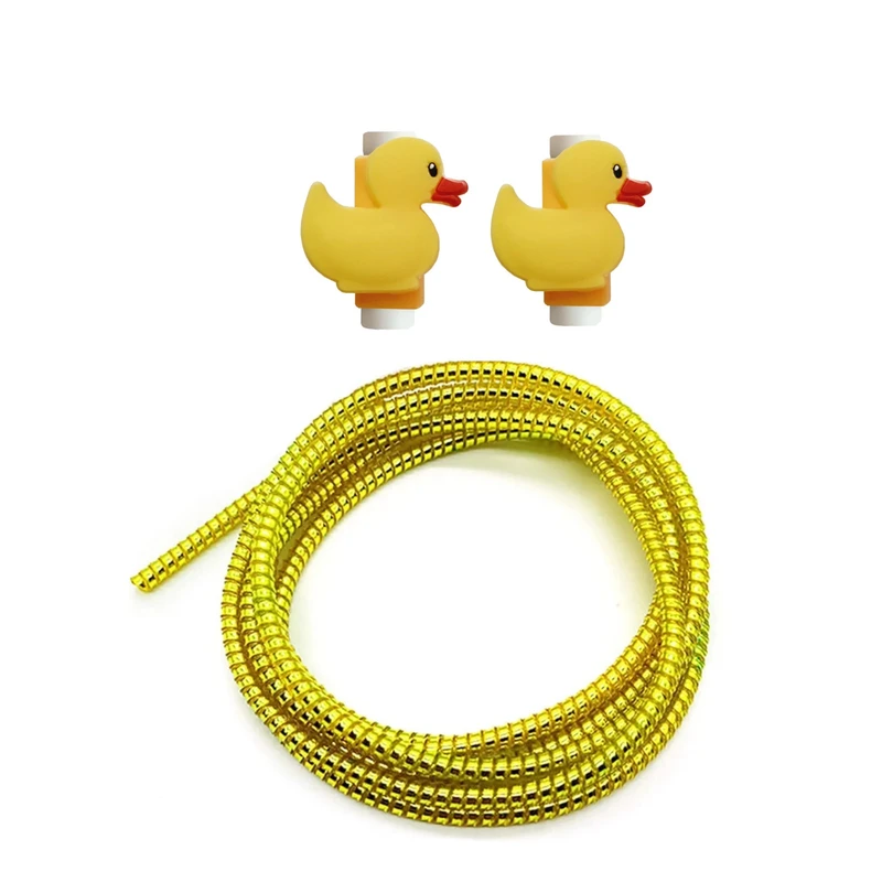 محافظ کابل شارژ و هندزفری طرح اردک مدل Duck11 بسته سه عددی 