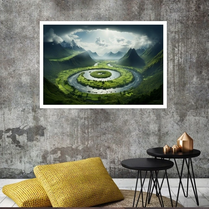 تابلو بکلیت طرح منظره مدل قاب شاسی W-s7975