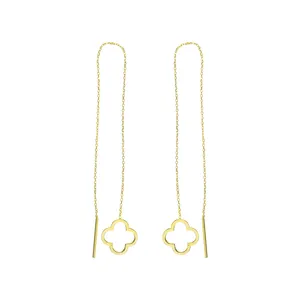 گوشواره طلا 18 عیار زنانه مدل بخیه ای کد GE007