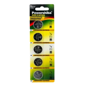 باتری سکه ای پاور شیبا مدل CR2016 بسته ۵ عددی