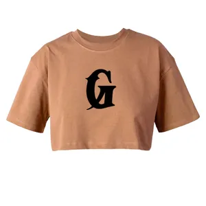 کراپ‌تاپ آستین کوتاه زنانه مدل حرف G کد L225 K