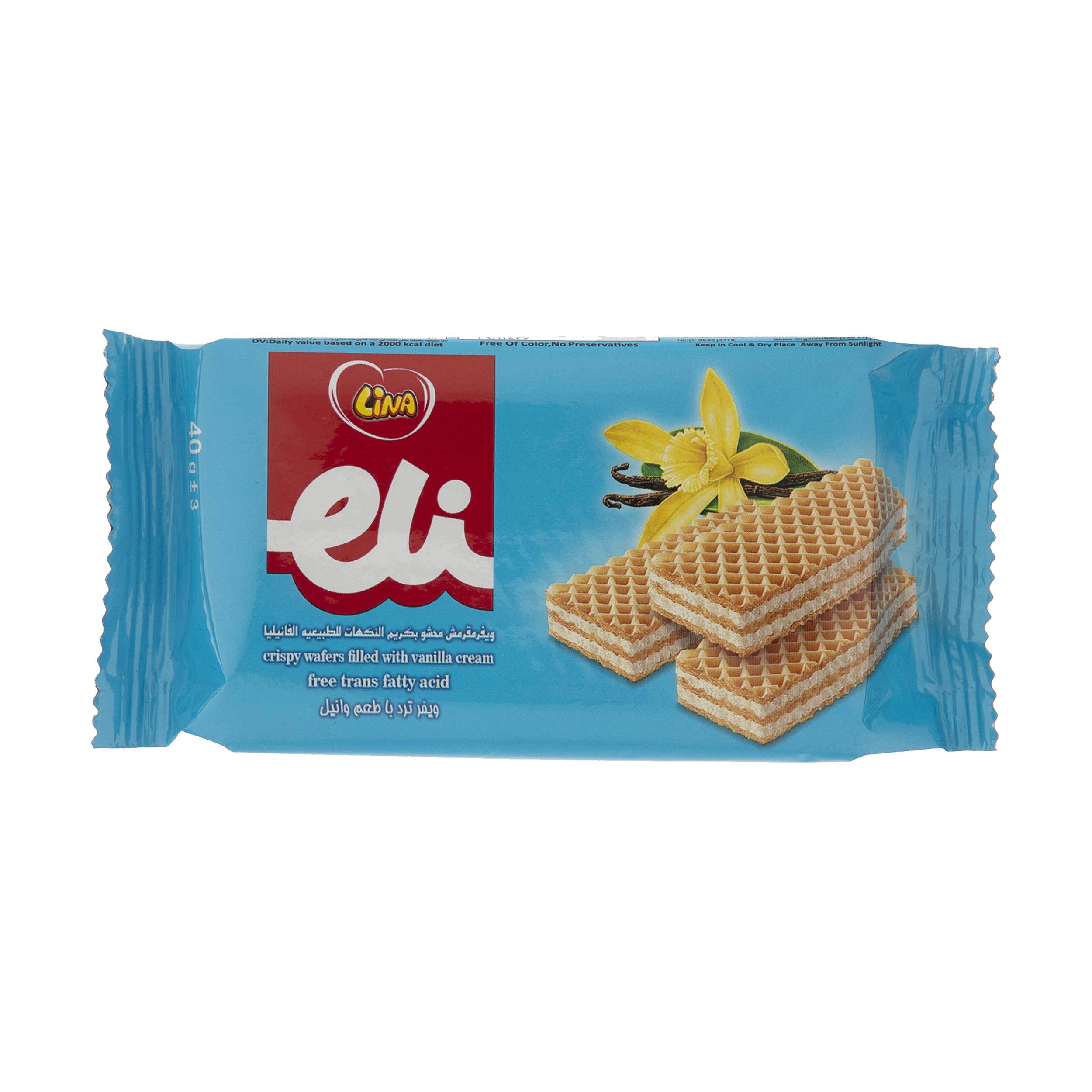 ویفر لینا با طعم وانیل - 40 گرم  