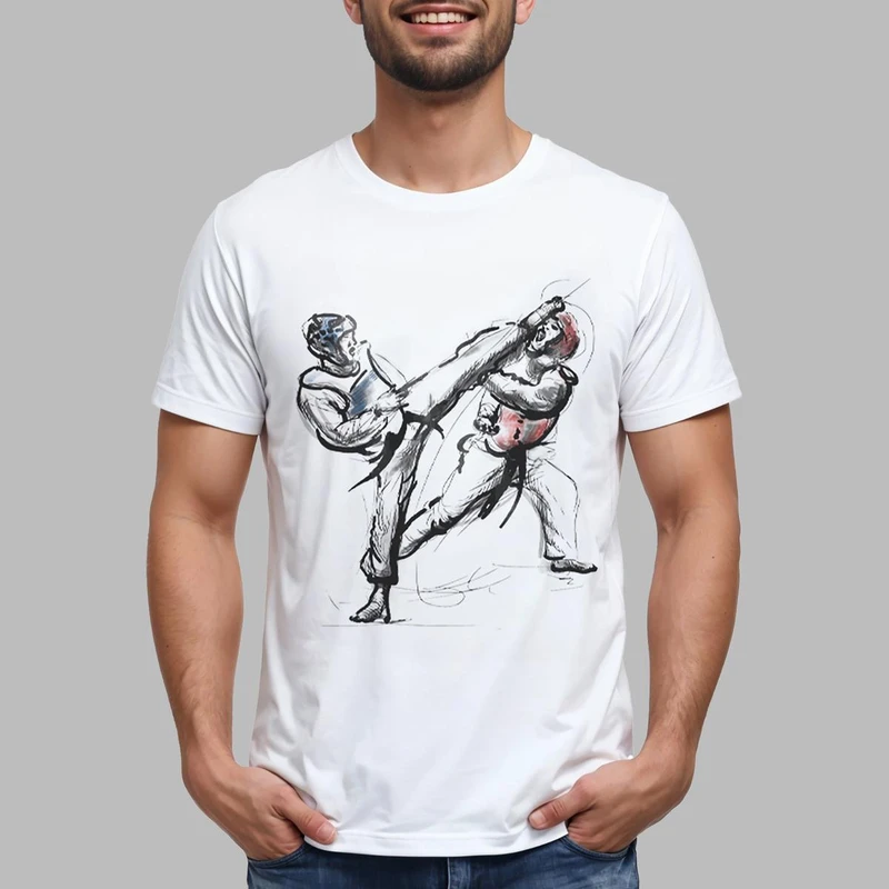 تیشرت آستین کوتاه مردانه مدل تکواندو کد 221 MMS