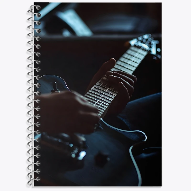 دفتر زبان 50 برگ خندالو مدل دو خط طرح گیتار الکتریک کد F1389