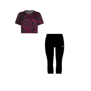 ست کراپ تی شرت و شلوارک ورزشی زنانه مدل 56-3101