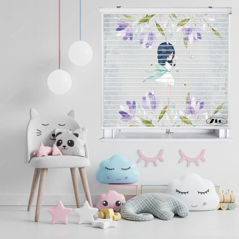 پرده زبرا زیو مدل سیلوئت K3039 سایز 150x150 سانتی متر