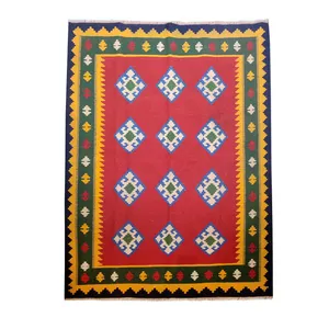 گلیم دستباف سه متری طرح خشتی مدل AA50