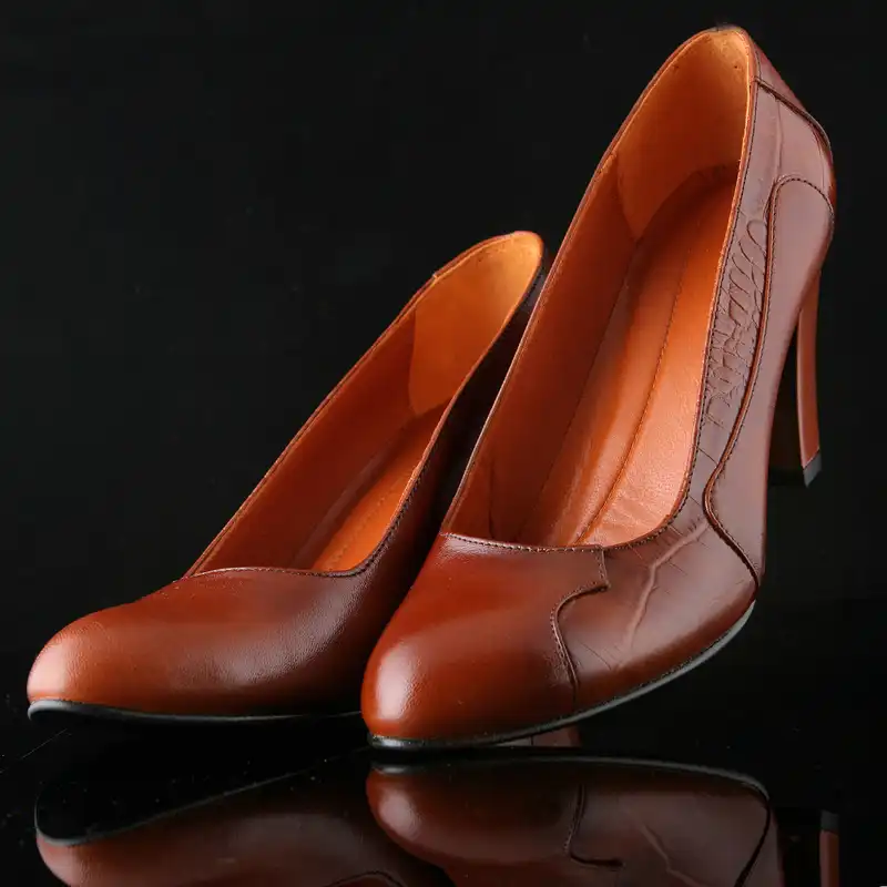 کفش زنانه چرم یلسان مدل آنا کد ASL-ANA-602-GCGN