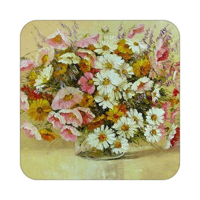 زیر لیوانی کاکتی طرح نقاشی رنگ روغن مدل mg10385