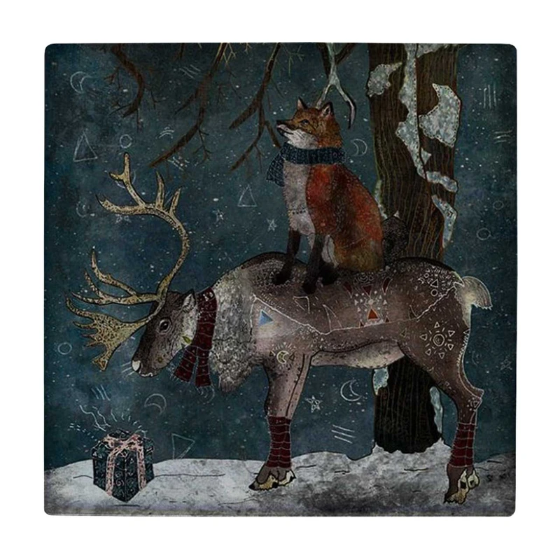 زیر لیوانی طرح روباه گوزن سوار کد    3275650_646