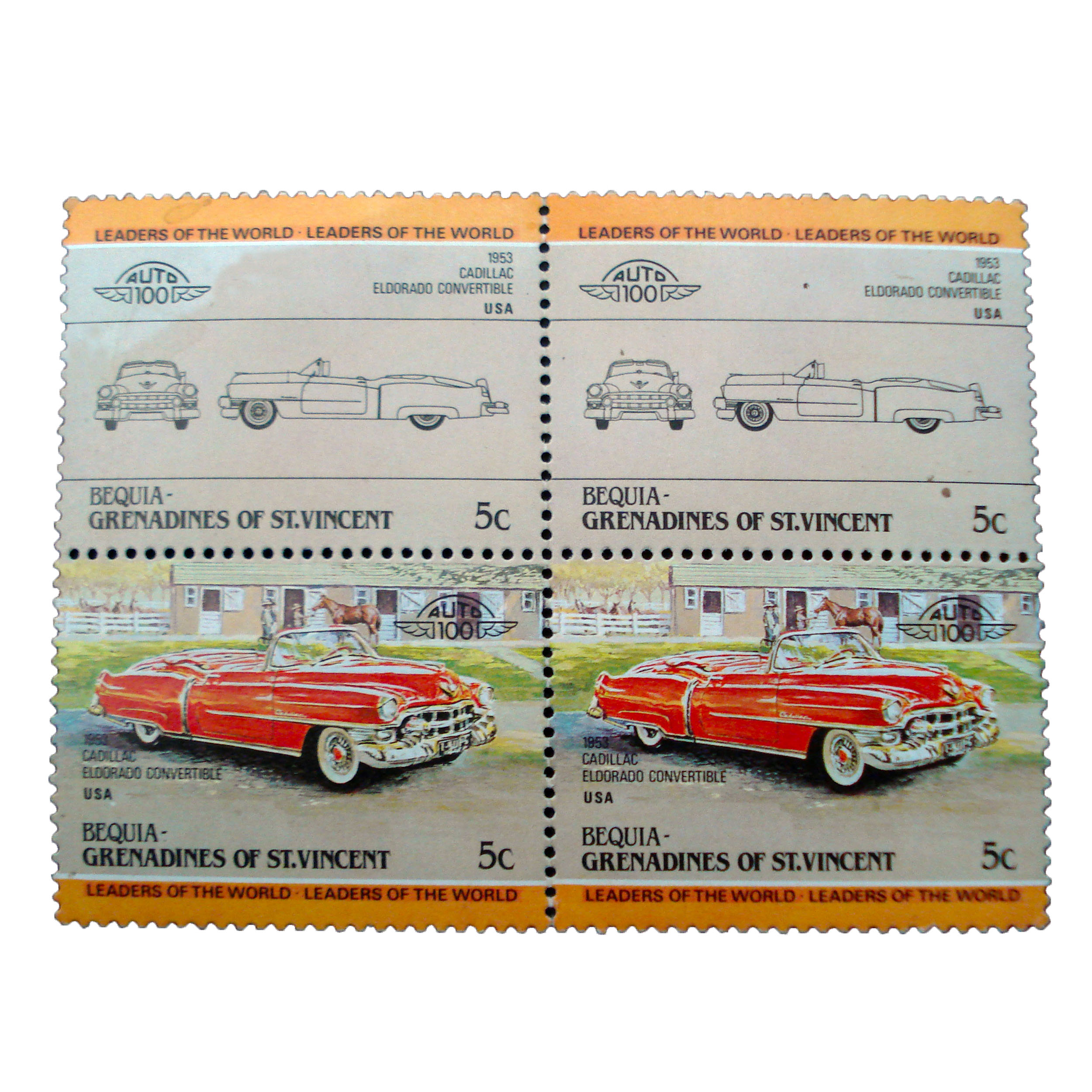 تمبر یادگاری مدل ماشین کد bc-1746 مجموعه 4 عددی