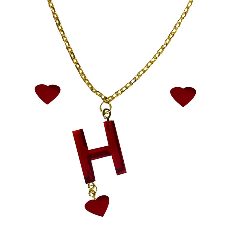 نیم ست زنانه مدل قلب طرح حرف انگلیسی H