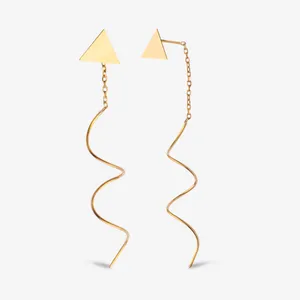 گوشواره بخیه‌ای طلا 18 عیار زنانه ناریا مدل S11-8