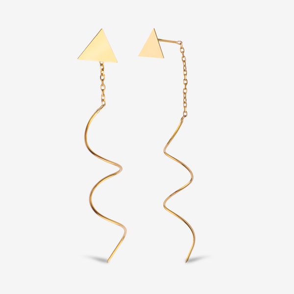 گوشواره بخیه‌ای طلا 18 عیار زنانه ناریا مدل S11-8