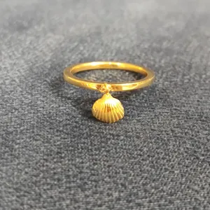 انگشتر طلا 18 عیار زنانه قیراط طرح صدف کد GH264