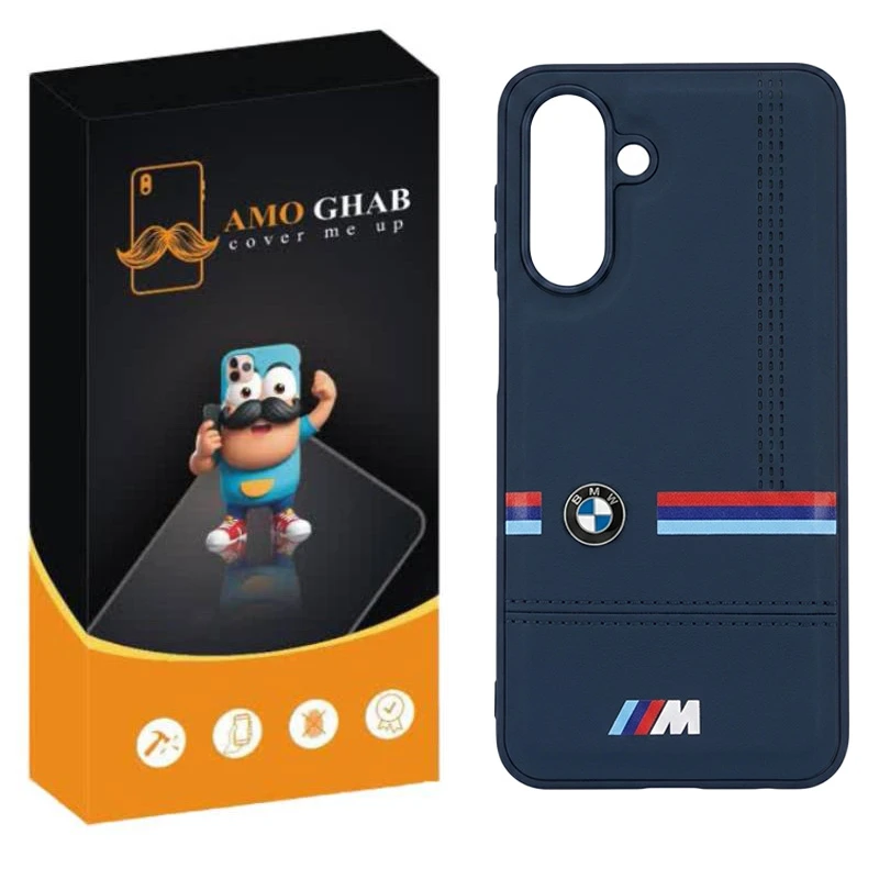 کاور عمو قاب مدل چرمی طرح BMW مناسب برای گوشی موبایل سامسونگ Galaxy A16