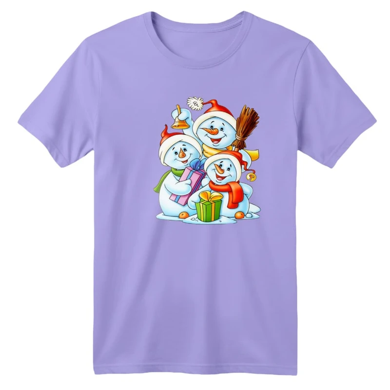 تی شرت آستین کوتاه بچگانه مدل آدم برفی کریسمس کد 1