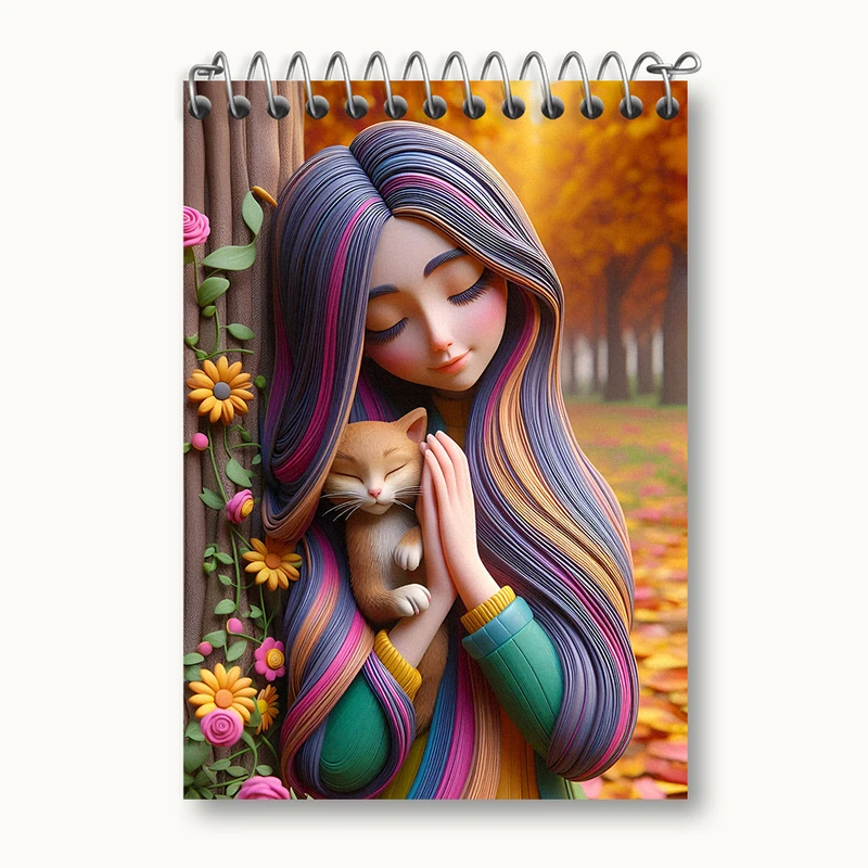 دفتر یادداشت 50 برگ خندالو طرح دخترانه کد N4603