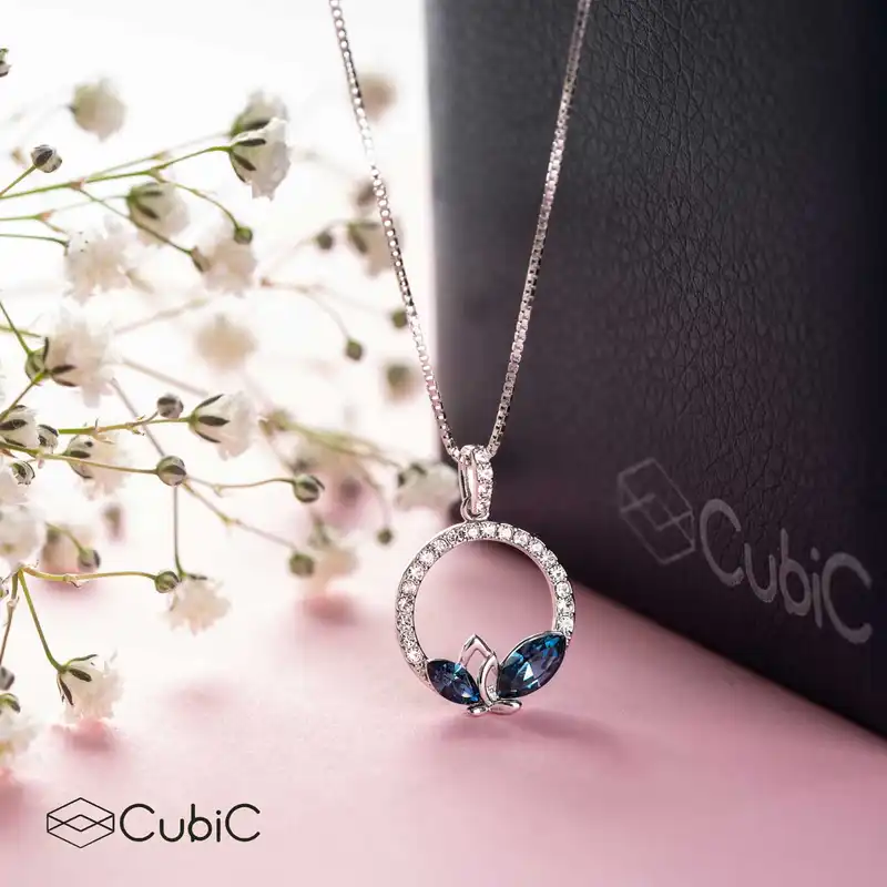 گردنبند نقره زنانه کوبیک مدل QN-1135