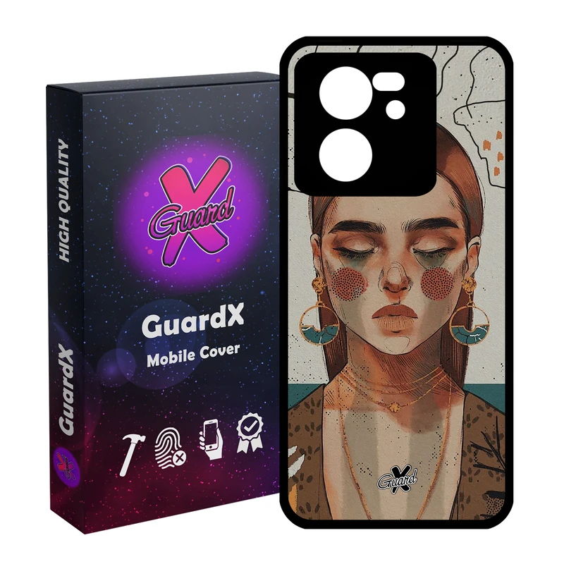 کاور گارد ایکس طرح دختر مدل Glass10318 مناسب برای گوشی موبایل شیائومی 13T/13T Pro/Redmi K60 Ultra