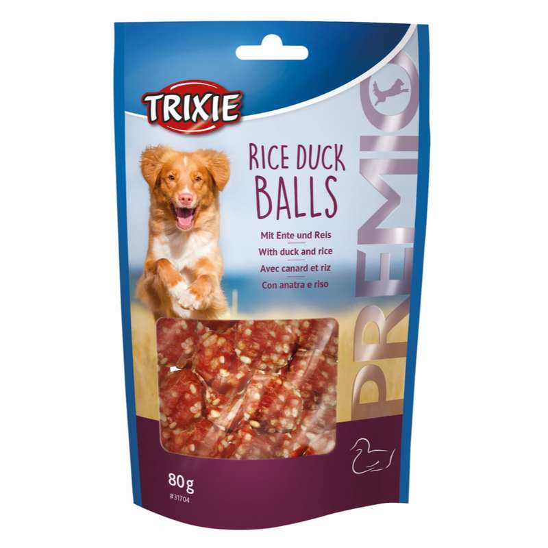 تشویقی سگ تریکسی مدل Rice duck balls وزن 80 گرم
