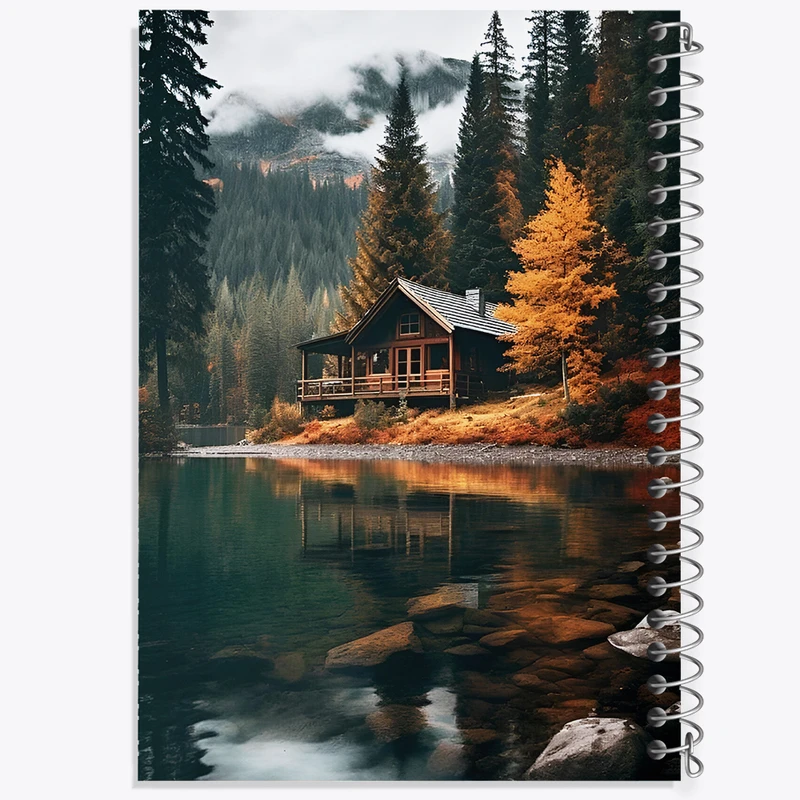 دفتر شطرنجی 50 برگ خندالو طرح کلبه ی جنگلی کد F7350