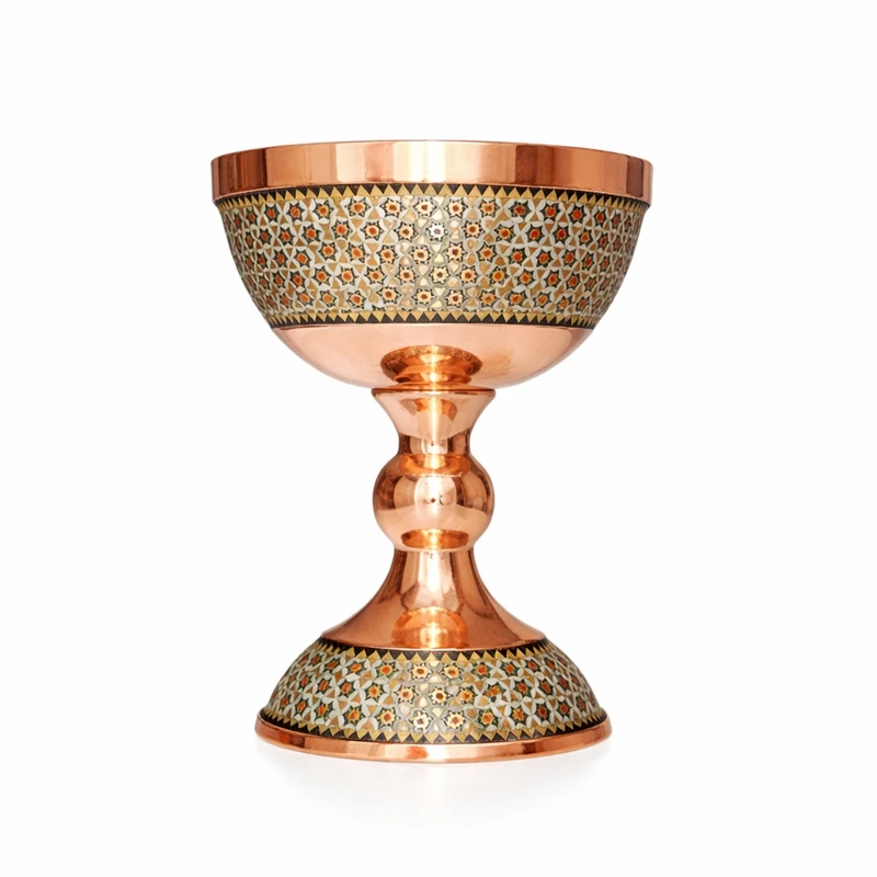 سنگاب خاتم کاری مسی نگارستان نیلی کد JR1701