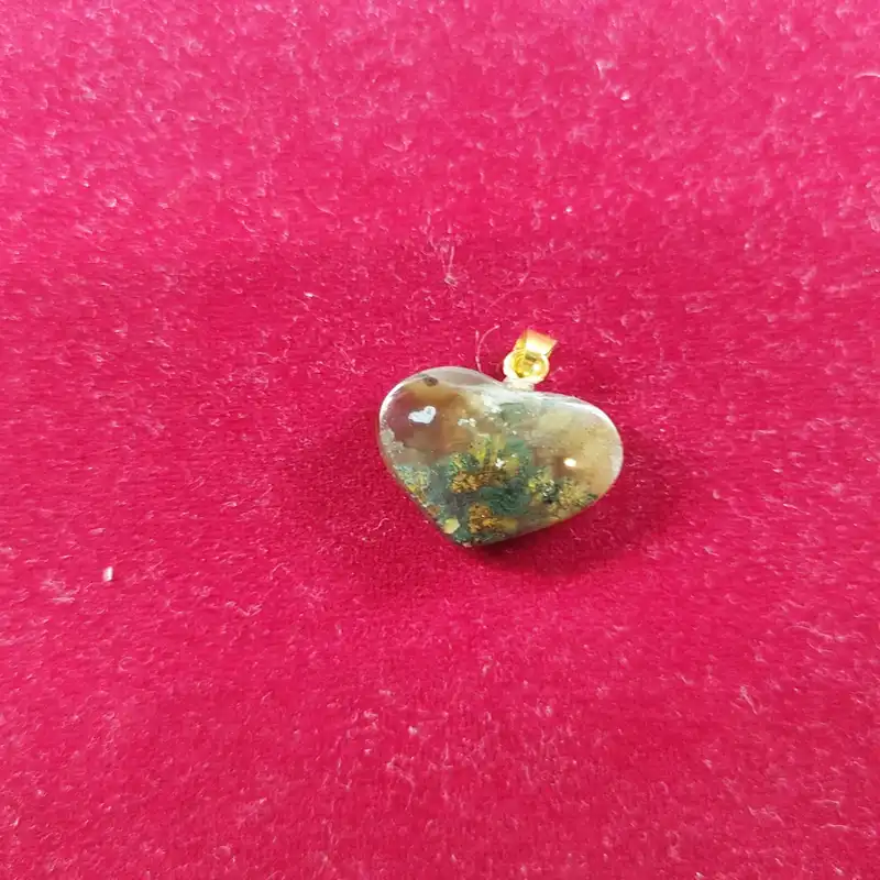 آویز گردنبند زنانه مدل  عقیق شجر طرح قلب کد R14