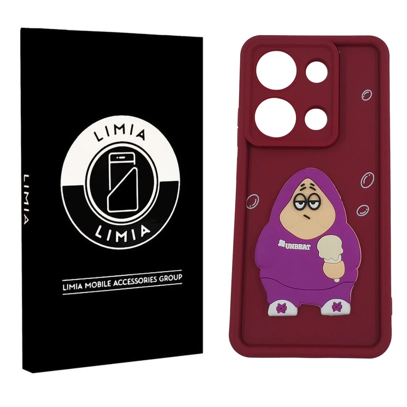 کاور لیمیا مدل سولید لنزدار طرح عروسکی برجسته مناسب برای گوشی موبایل شیائومی Redmi Note 13 4G