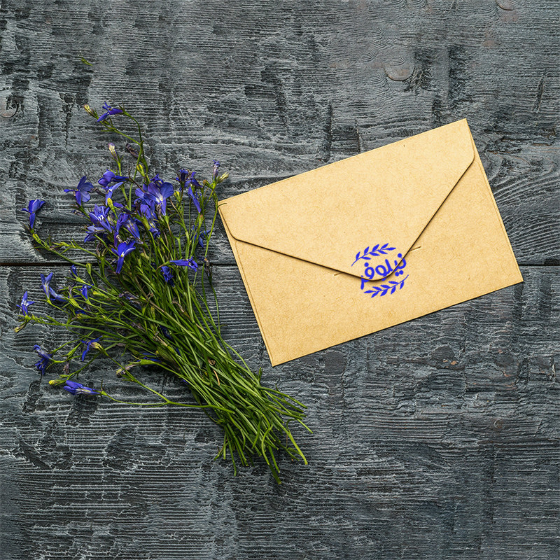 مهر حس آمیزی مدل برگی طرح نیلوفر