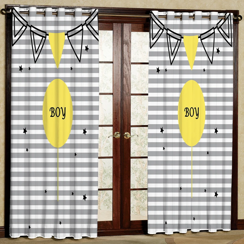 پرده مدل مخمل پانچی طرح Boy کد 1288T2 سایز 200x140 سانتی متر