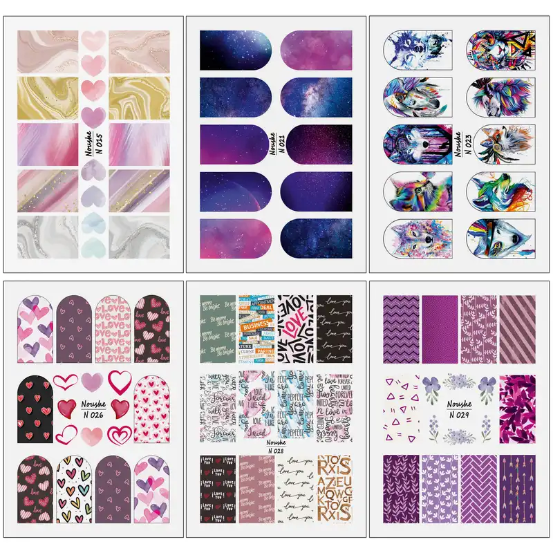 برچسب لنز ناخن کد N15-21 مجموعه 6 عددی