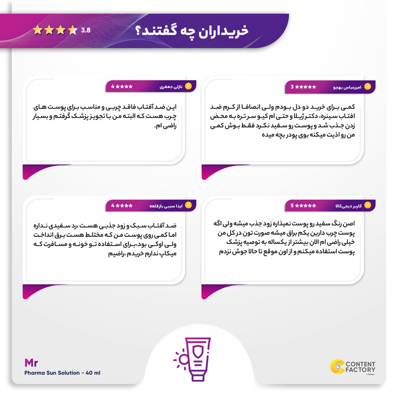 کرم ضد آفتاب بی رنگ مای +SPF50 مدل فارما سان سلوشن مناسب پوست های چرب و مختلط حجم 40 میلی لیتر کرم ضد آفتاب بی رنگ مای +SPF50 مدل فارما سان سلوشن مناسب پوست های چرب و مختلط حجم 40 میلی لیتر