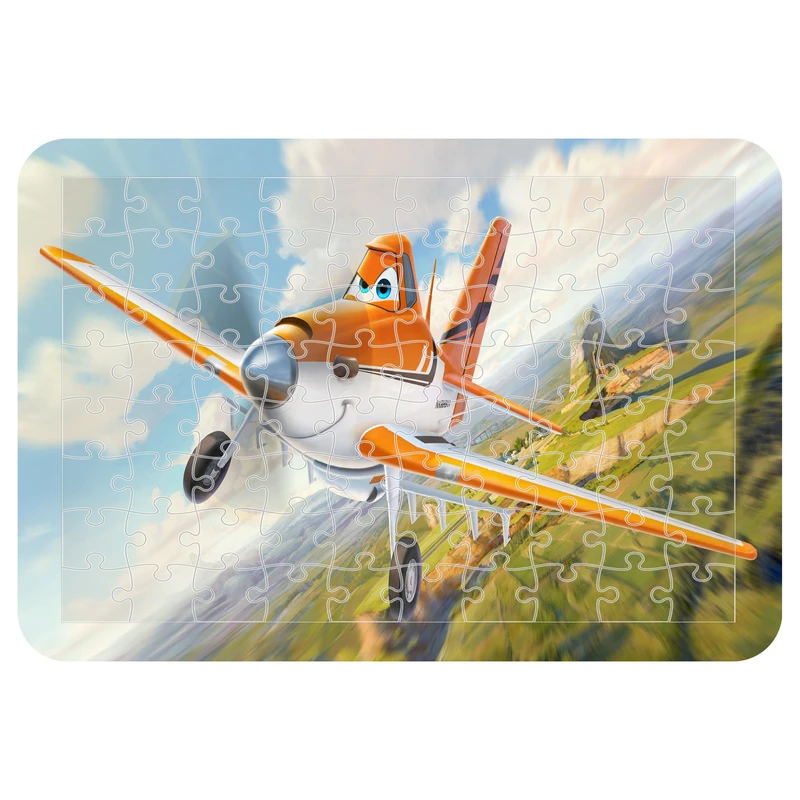 پازل 54 تکه اطلس آبی طرح کارتون هواپیما  مدل P1606